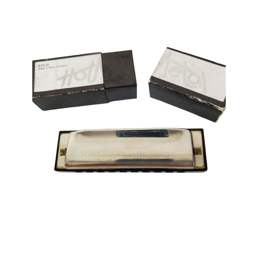 Vintage Koch German Harmonica w/ Original Box Hot Metal GUC